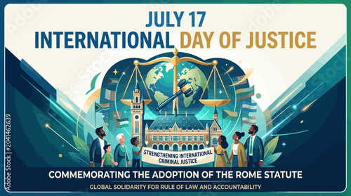 Tableau sur toile International Day of Justice Celebration with Diverse People