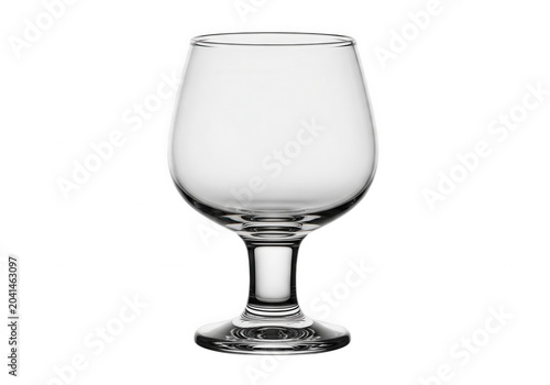 Empty wine glass on stemmed base