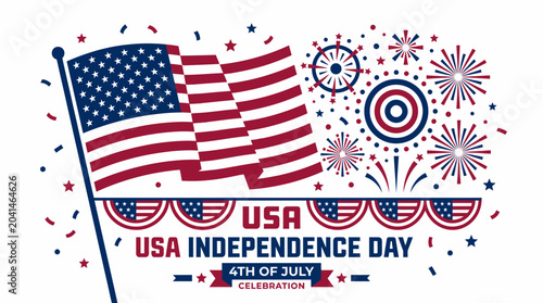 Quadro su tela American Flag Independence Day Celebration.