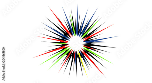 Photos Colorful explosion of lines radiating outward.