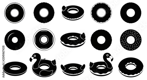 Fotografie Black and white swan washers collection.