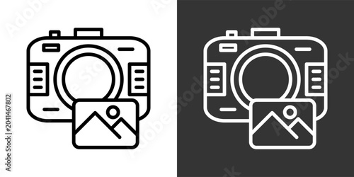 Tableau sur toile Photograph Black And White Multiple Style Icon Set Collection Pack Vector Illust
