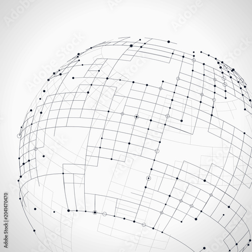 Modern Tech Globe Vector Pattern