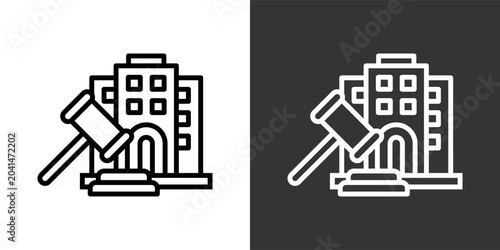 Photos Justice Black And White Multiple Style Icon Set Collection Pack Vector Illustrat