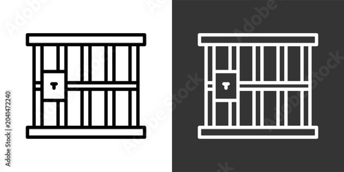 фотографія Jail Black And White Multiple Style Icon Set Collection Pack Vector Illustration