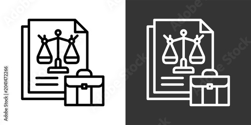 Tableau sur toile Attorney Black And White Multiple Style Icon Set Collection Pack Vector Illustra