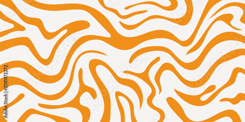 Abstract, seamless orange curved line pattern. Designed for gift wrapping or wallpaper. Vector illustration.