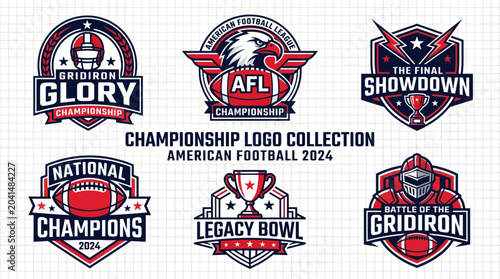 Fotografie American Football Championship Logo Collection - Gridiron Glory, AFL Championshi
