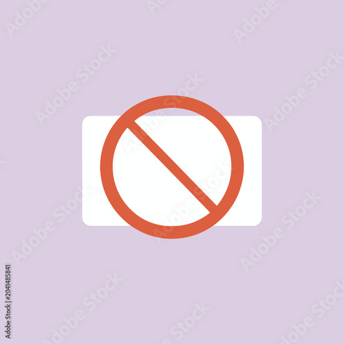 Bilde på lerret A simple illustration of a prohibition sign over a white rectangle