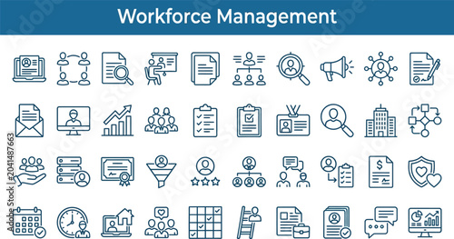 Φωτογραφία Employee Management outline icon set