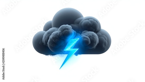 Dramatic storm cloud with lightning strike, symbolizing power and impending weather.
