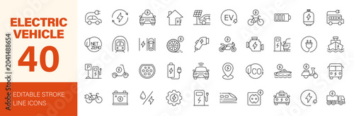 Quadro su tela Electric vehicle icon set