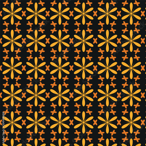 Seamless geometric pattern with intricate square grid and yellow accents