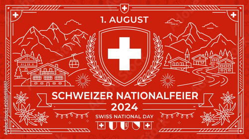 Photos Swiss National Day Celebration with Scenic Mountains