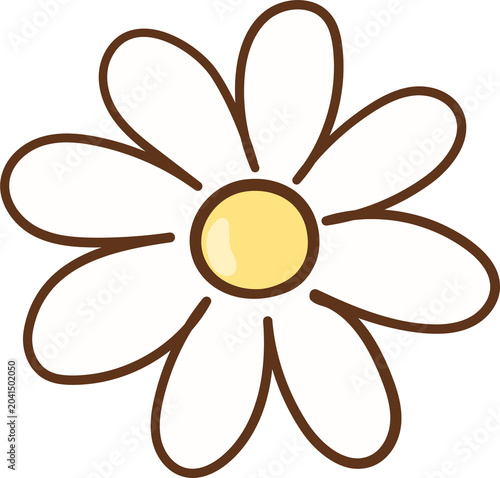 Bild auf Leinwand White daisy flower Girly cafe illustration