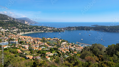 Cuadro en lienzo Villefranche sur Mer bay and Marina on French Riviera, Provence-Alpes-Cote d'Azur, France, Europe
