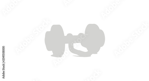 Cuadro en lienzo Silver metal dumbbell icon for fitness and weightlifting