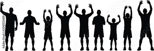 Fotografie Human silhouette stances vector illustration, expressive posture icon design, di