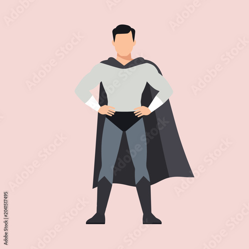 Quadro su tela A strong figure in a costume poses with hands on hips, ready for action