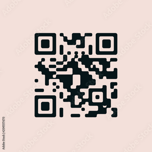 Canvastavla A digital square code pattern on a light background for various uses