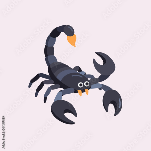 Foto A cartoon illustration of a scorpion with a stinger and large claws