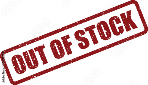 Foto Prominent red grunge stamp with OUT OF STOCK messaging for retail or inventory m