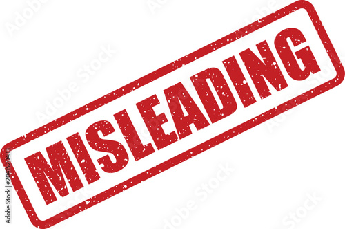 Tableau sur toile Distinctive red grunge stamp featuring MISLEADING text to flag deceptive content