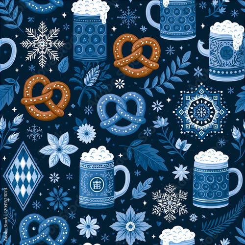Oktoberfest Gift Wrap Seamless Pattern