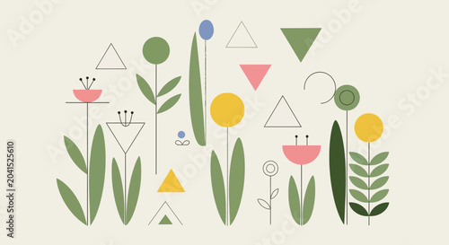 A colorful abstract floral pattern design.