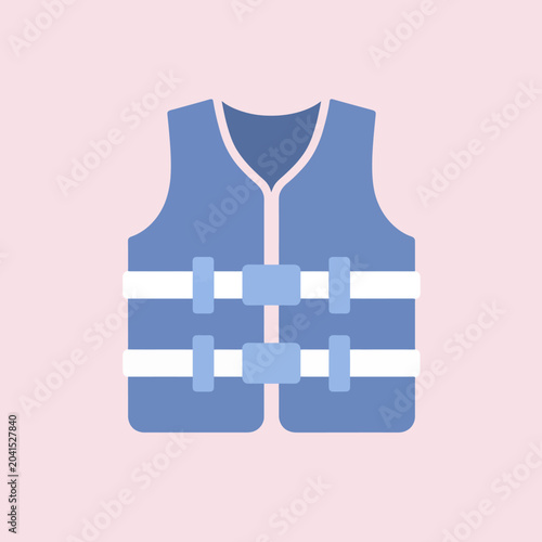Принти на полотні A simple illustration of a blue life vest on a soft pink background