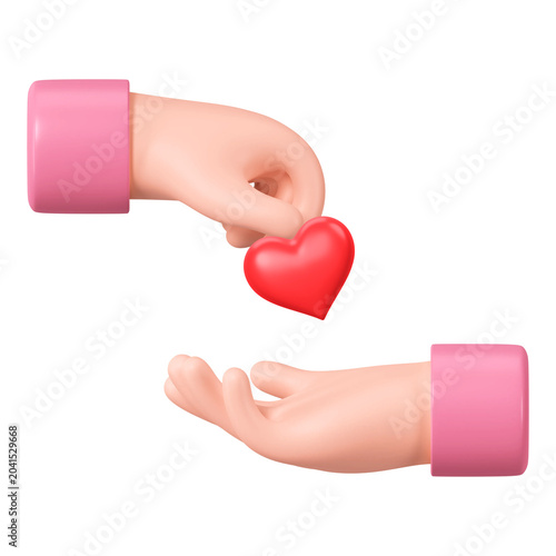 Hand giving heart png, 3D love remix, transparent background