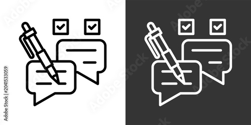 Tableau sur toile Acceptance Black And White Multiple Style Icon Set Collection Pack Vector Illust