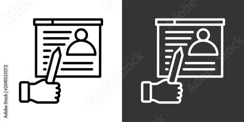 Canvas-taulu Facilitator Black And White Multiple Style Icon Set Collection Pack Vector Illus