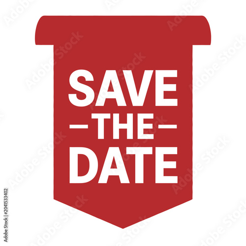 save the date banner red vector text