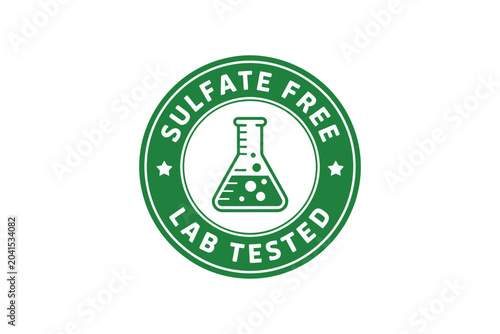 Photos sulfate free lab tested badge green beaker