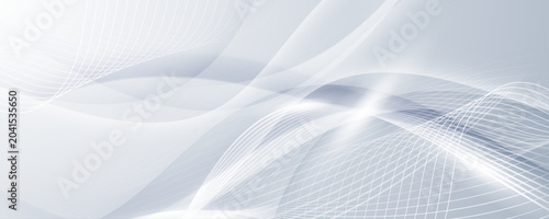 Foto Abstract white background with smooth waves and overlapping light streaks of soft shapes
