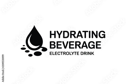 Tableau sur toile hydrating beverage logo with water drop silhouette