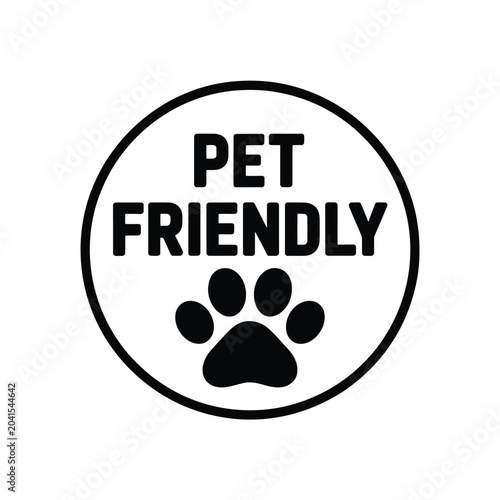 Slika na platnu pet friendly label with paw print silhouette