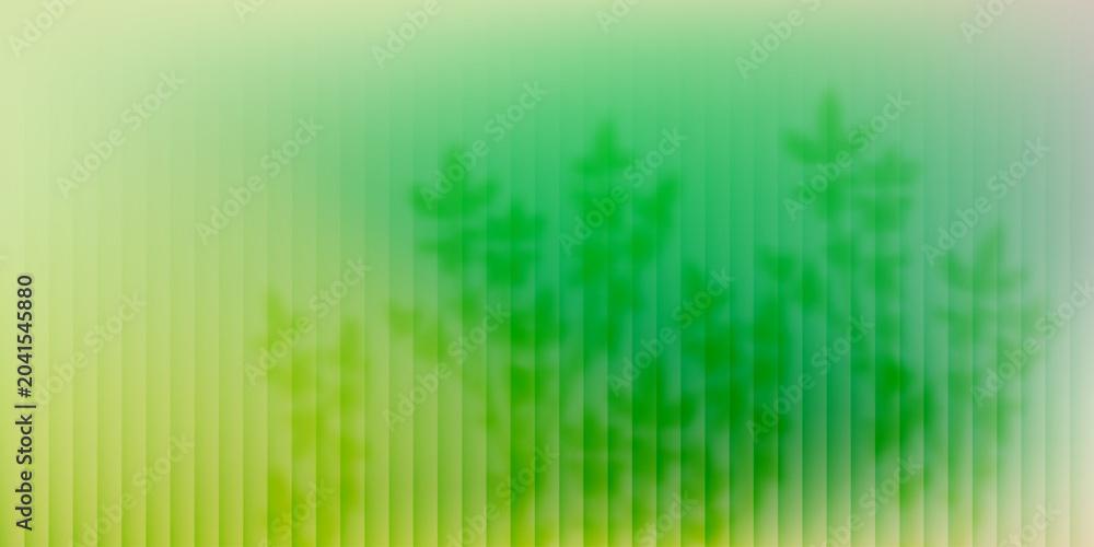 Fototapeta premium Beautiful green summer background with branches, leaves and ribbed glass effect