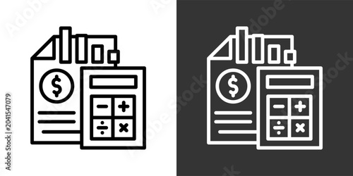 Budget Deficit Black And White Multiple Style Icon Set Collection Pack Vector Illustration 