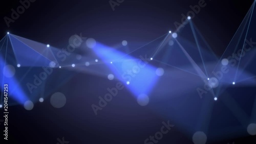 Abstract Morphing Triangular Grid Shape with Deph of Field - Modern Technology Background