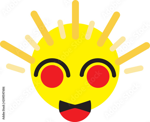 Cute surprised expression emoticon vector