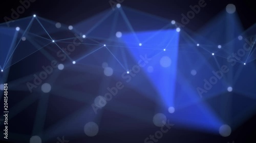 Abstract Morphing Triangular Grid Shape with Deph of Field - Modern Technology Background