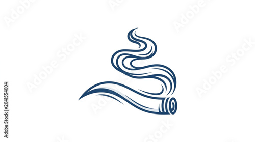 Foto Hand drawn illustration of smoke coming from a cigarette.
