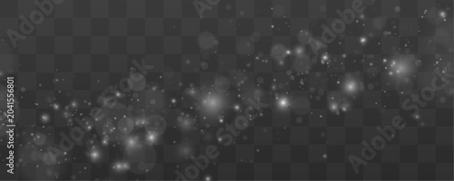 Bilde på lerret Bright white dust sparkles naturally with floating radiant reflections