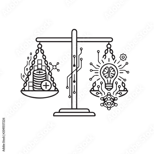 Scales of Justice Balanced Ideas Innovation Assessment Icon