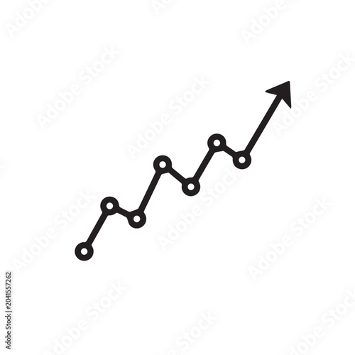 Line Chart Trending Up Financial Market Success Icon
