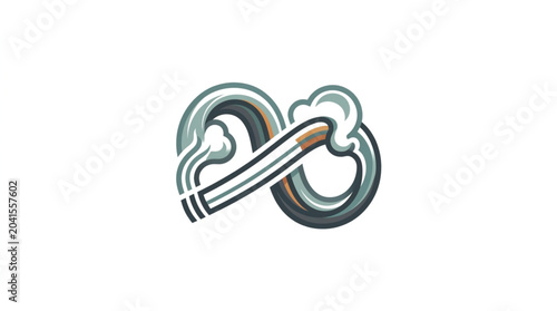 Foto Infinity symbol made of smoke and a cigarette.