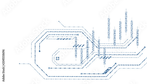 Картината върху платно Technology black circuit diagram concept