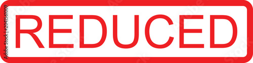 Red Reduced Label Sign Isolated On Transparent Background